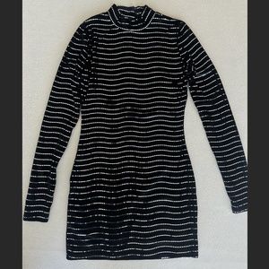 Black Velvet Glitter Dress